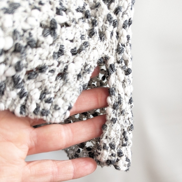 J. Jill Loose Knit Sweater Large White Gray 100% Cotton Beachy Neutral - Picture 11 of 15